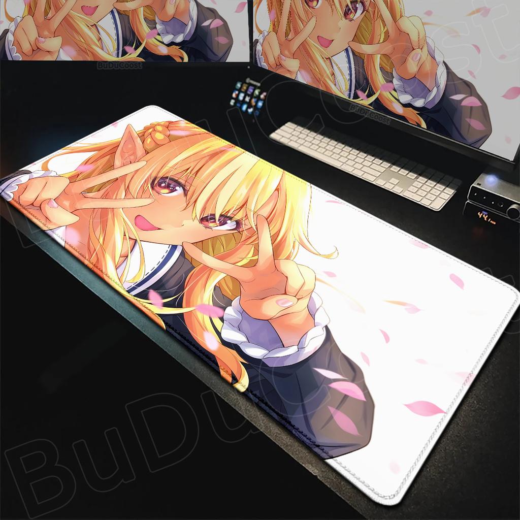Hololive Kawaii Girl Shiranui Flare Desktop Carpet Laptop Anime Keyboard Mat PC Gaming Accessories Non-slip Rubber Base Mousepad