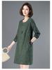 Платье мини женское 2024 весна/осень корейское свободное повседневное из хлопка и льна