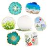 6Pcs Silicone Irregular Coaster Epoxy Resin Molds with Foil Flakes Dried Flowers Cup Holder Mat Mould DIY Craft Tools