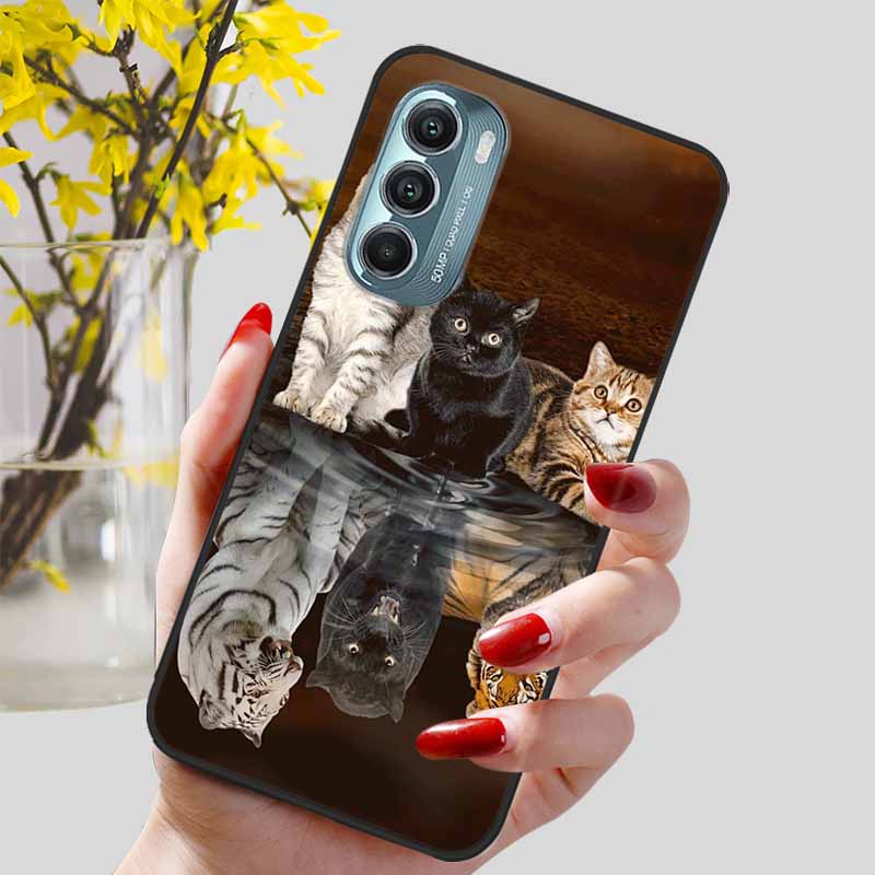 Fashion Lovely Cute Black TPU Silicone Phone Cover for Motorola Moto G Stylus 4G 5G 2022 Protect Soft Bumper Shells Coque Capa