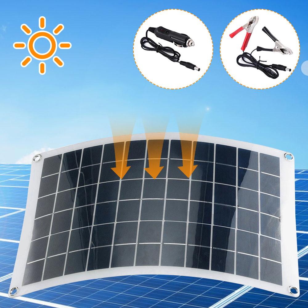 15W Flexible Solar Panel 12V Battery Charger Dual USB With 10A-60A Controller Solar Cells Power Bank for Phone Car Yacht RV