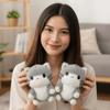 Soft Grey Cat Key Chain Cartoon Cute Pet Pendant Bag Charm Plush Doll Key Ring  Girls