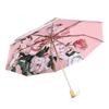 Складной Подходит для Всех Цветочный Ручной 8 УФ GPT Цветок Розовый [Компания Чемоданов] Зонт, Погода, Принт, Стильный, Женский, Большой, 97см, Операция,