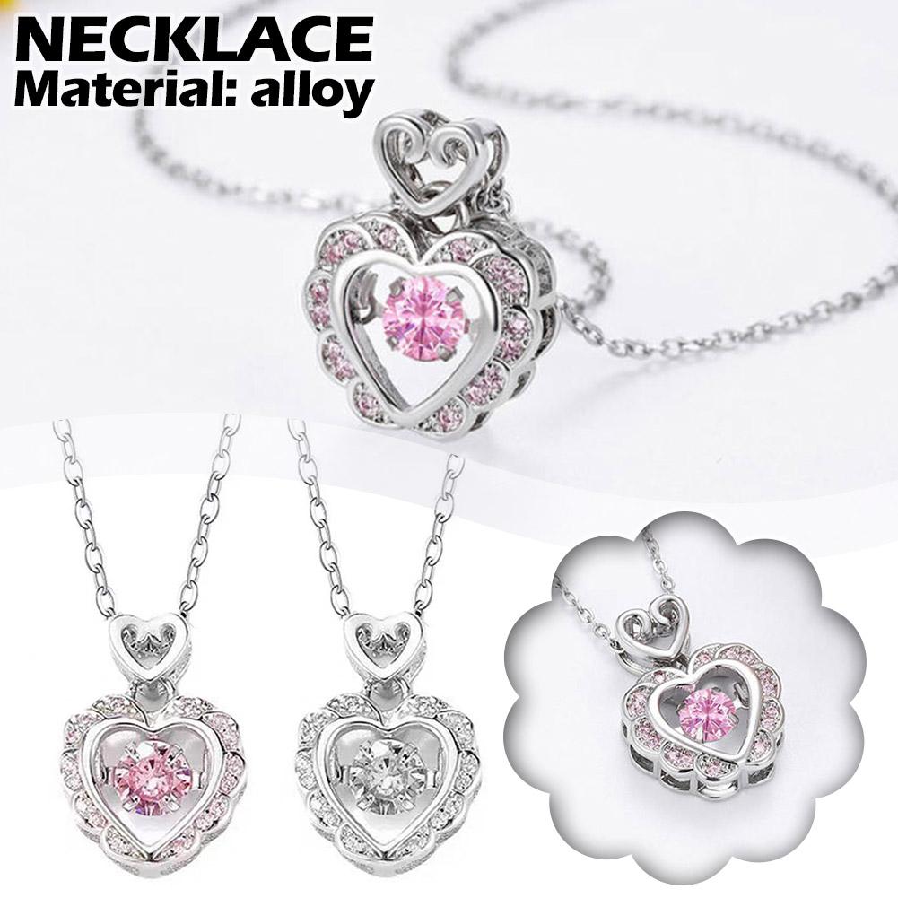 Модное женское ожерелье в форме сердца, кулон с кристаллами, подарки, ювелирное ожерелье, полое ожерелье на день рождения O6A5