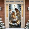 2D door banner Christmas curtain, polyester material, indoor/outdoor decoration