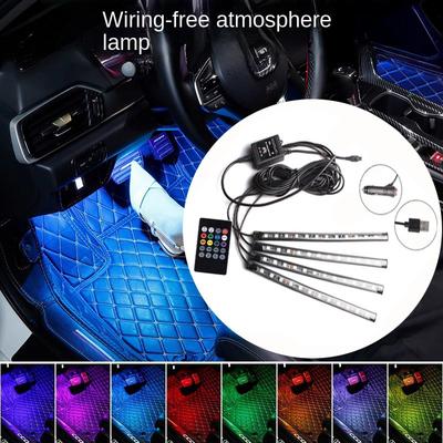 Универсальная автомобильная RGB-подсветка, светодиодная лента, лампы для создания атмосферы в салоне, 8 цветов, декоративные аксессуары для внедорожников 4x4