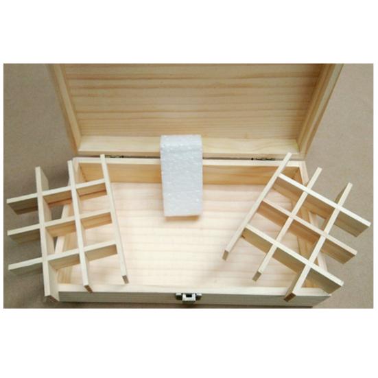 Wooden Essential Oil Box Container Organizer Solid Natural Wood Storage Case