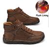 Men's Ankle Boots Handmade Plush Shoes Casual Shoes Autumn and Winter Plus Size 39-48