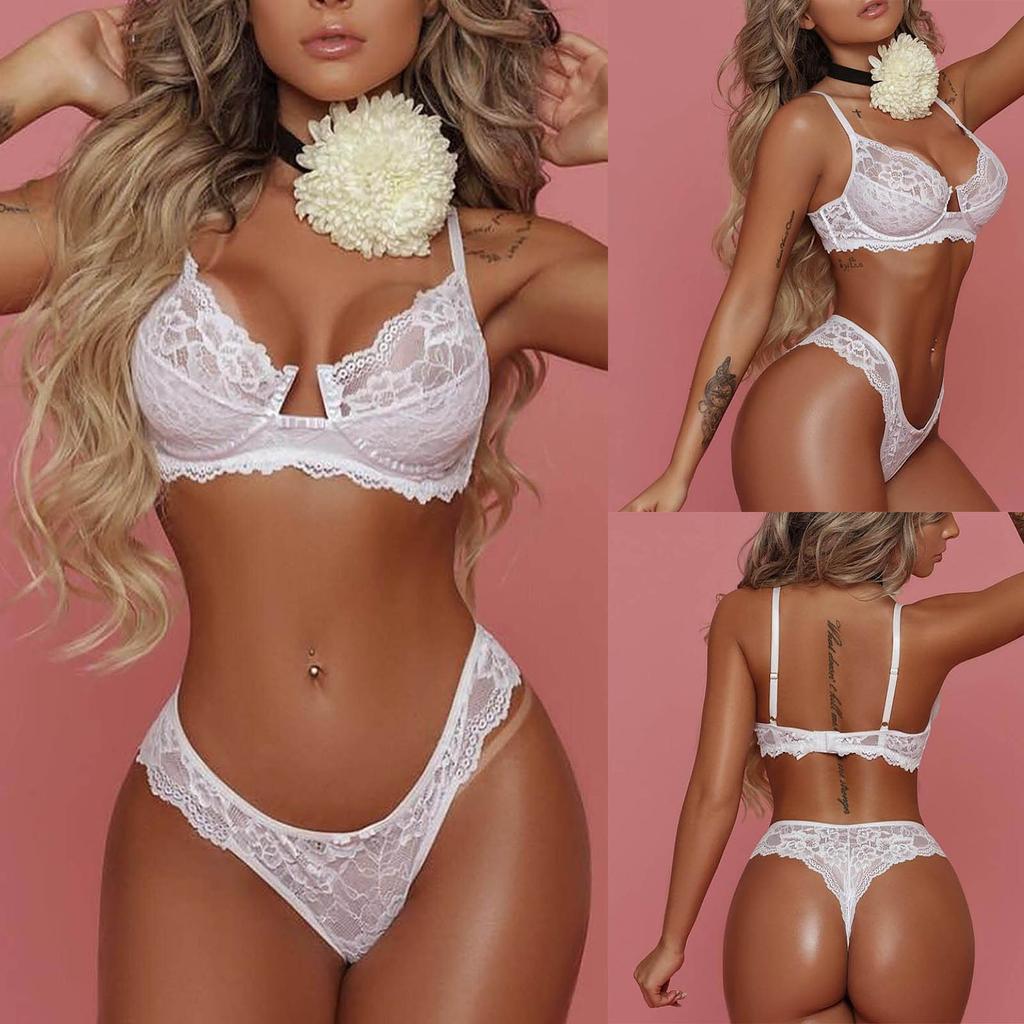 Ladies Strap Lace Crochet Cutout Teddy Lingerie Embroidery Underwear