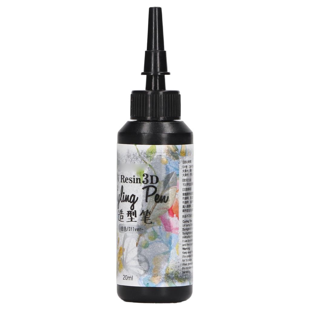 UV Resin Styling Pen 20ml Fast Curing 3D UV Resin Liner Unique Pen Shape DIY Outline Resin Liner