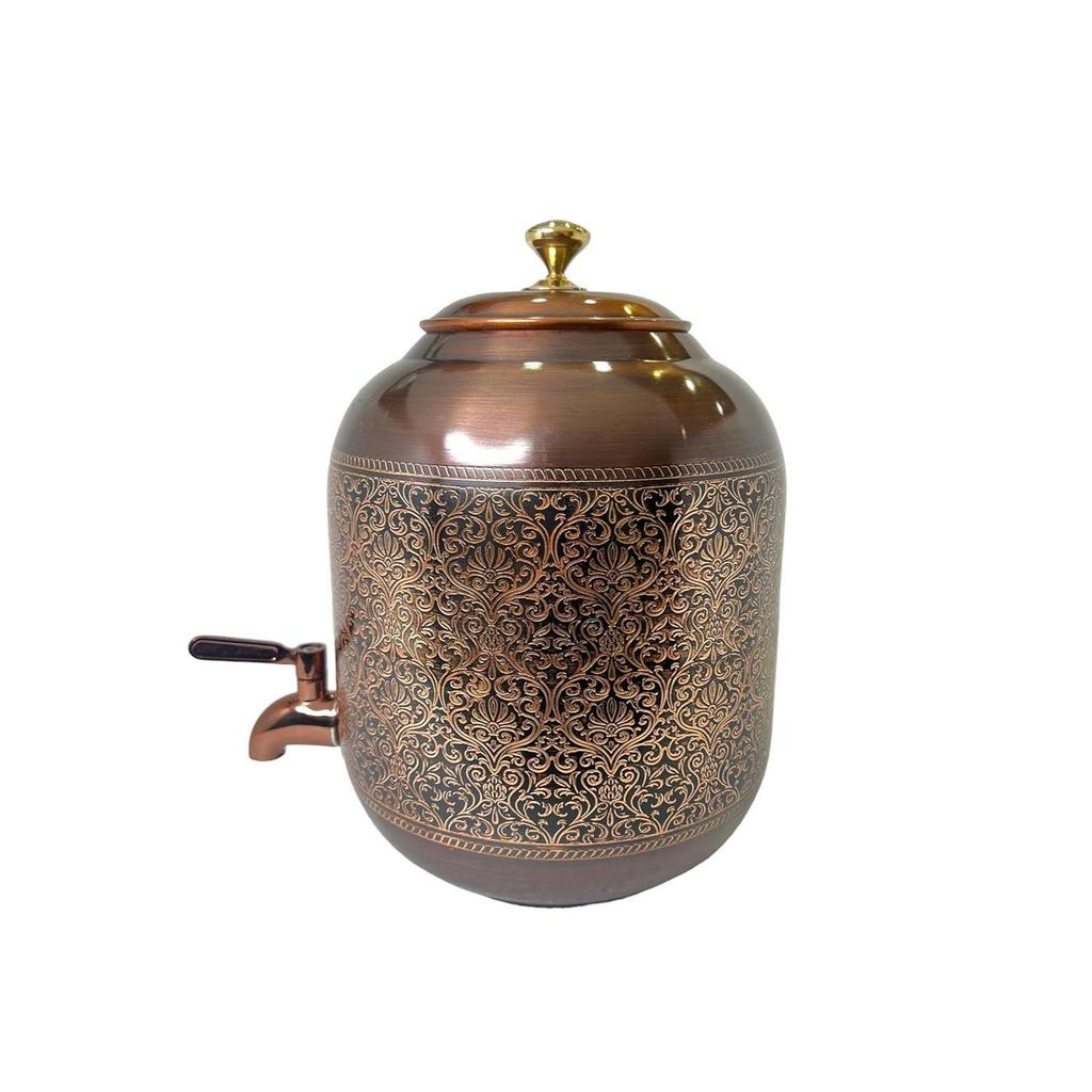 Pure Copper Dispenser Antique Itching (4 Litre)