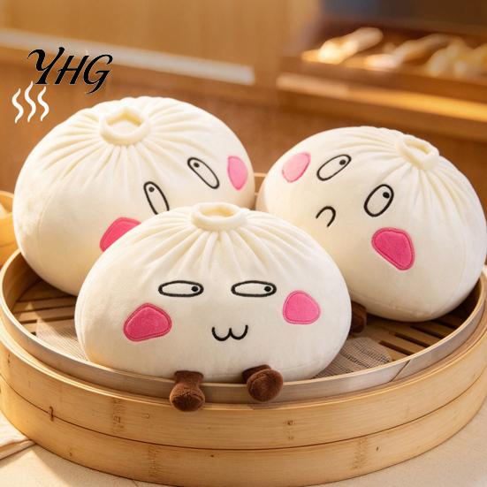 Cartoon Style Soft Toy Cute Dumpling Plush Pillow, Steamed Bun Stuffed Toy, Lazy Small Desk Cushion Sofa Cushion, 28/40cm Home Decor for Bedroom, Gift