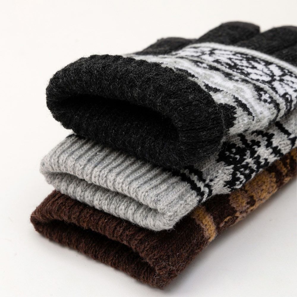 Winter Thick Warm Knitted Gloves Cold-proof Snowflake Pattern Winter Gloves Windproof Touchscreen Five Finger Gloves