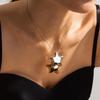 Non Fading Star Necklace Hanging Collarbone Chain Unique Gold Pendant  Women's Jewelry Gift