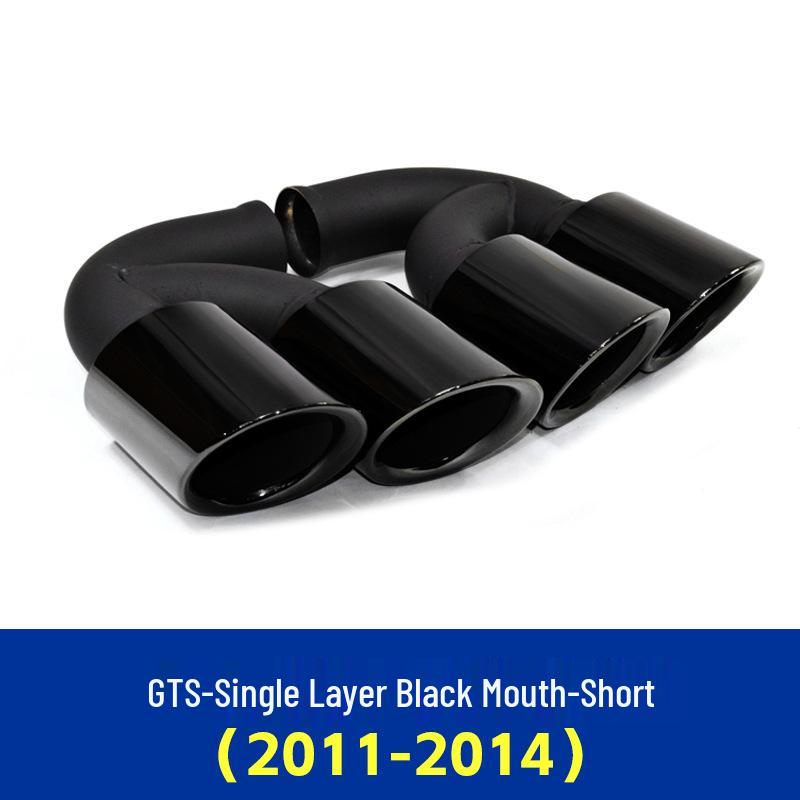 Порше Кайен (2011-2014 гг.) Черные насадки на глушитель GTS с четырьмя выхлопами для модификации труб