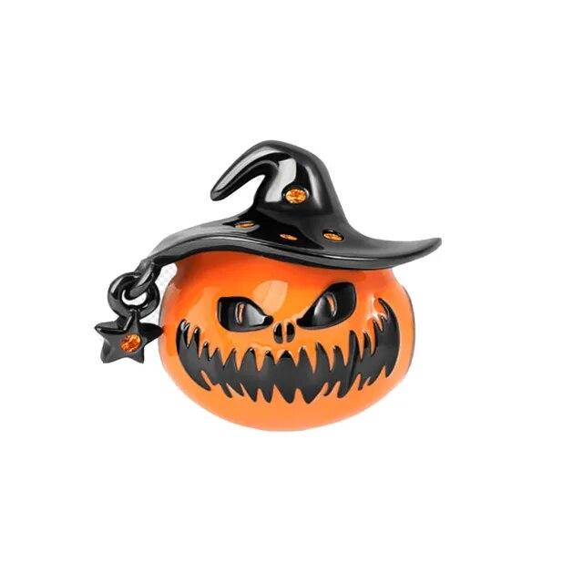 New 925 Silver Halloween Pumpkin Head Charm Pumpkin Car Bead Pendant Necklace Amulet Women Jewelry