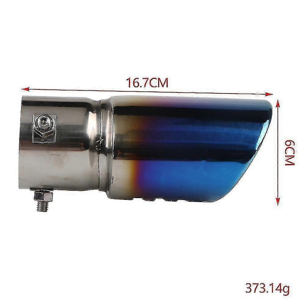 Car Tail Pipe Modified Universal Shark Grilled Blue Net Exhaust Pipe Mouth Car Stainless Steel