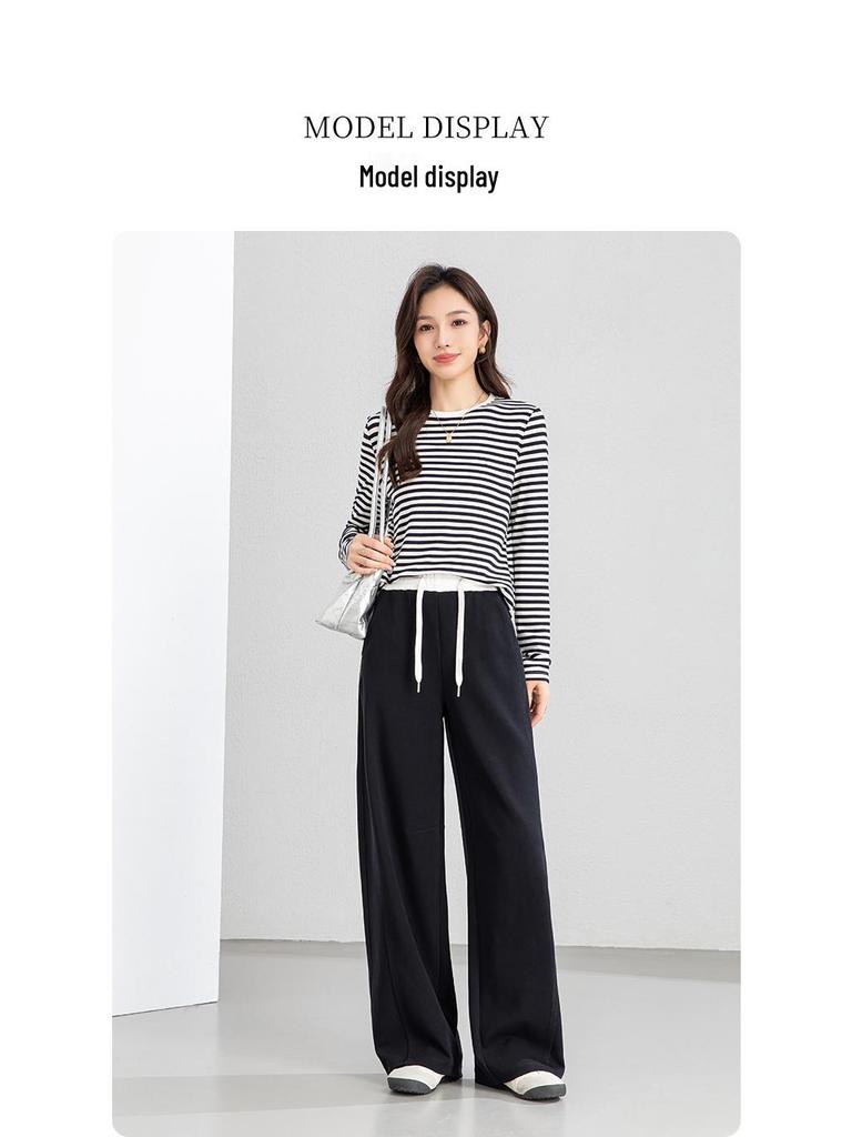 Yi Fei Women's Curved Blade Spring 2026 High-Waist Banana Wide-Leg Sweatpants