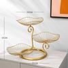 Nordic Ins Style Golden Iron Fruit Tray Dried Fruit Tray  Simple and Creative Living Room  Home Coffee Table  Snack Tray Decoration