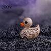 Halloween Table Decorations Mini Skeleton Duck Figurines, Tiny Resin Figures, Spooky Shelf Decor Miniature Bone Statue for Graveyard Garden