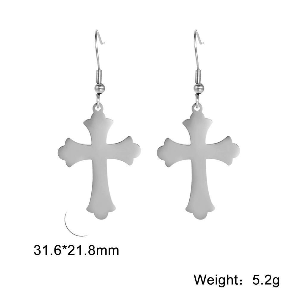 Серьги из нержавеющей стали с подвеской в виде полого креста, женская мода, ультранатуральный талисман, подарок на день рождения, ювелирный подарок