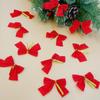 12PCS 5Cm Bow Christmas Decorations New Year Holiday Party Red Gold Silver Tree Bowknots Bows Xmas Ornament Party Home Navidad