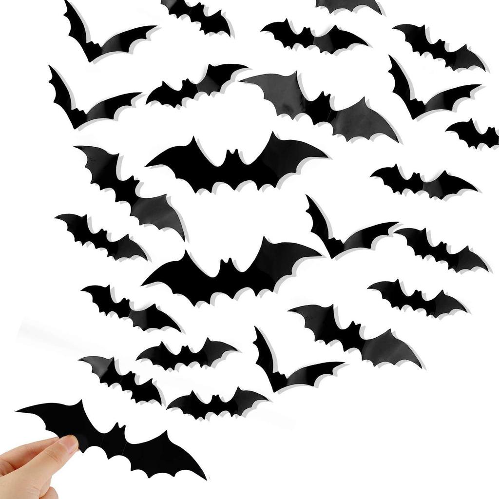 Wall Decor,88Pcs 3D Halloween Decoration Stickers Black Spooky 120pc