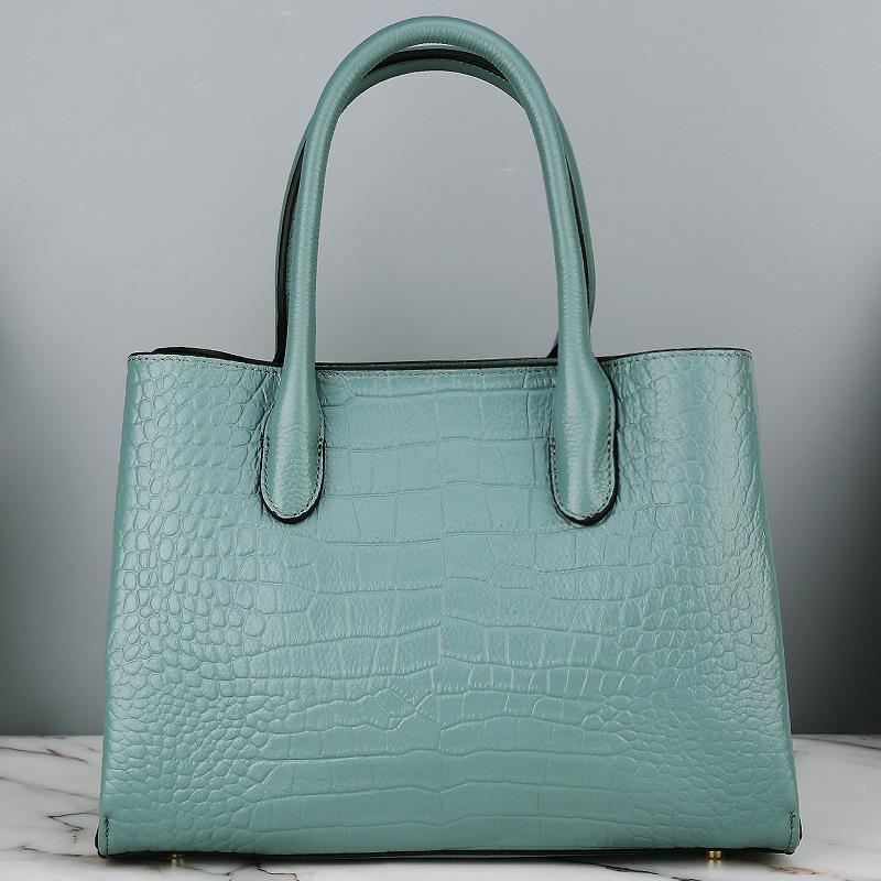 Handbag Light Luxury Genuine Leather Women's Bag Simple Atmosphere Wedding Bag Middle-aged Women's Bag Temperament Mother's Handbag