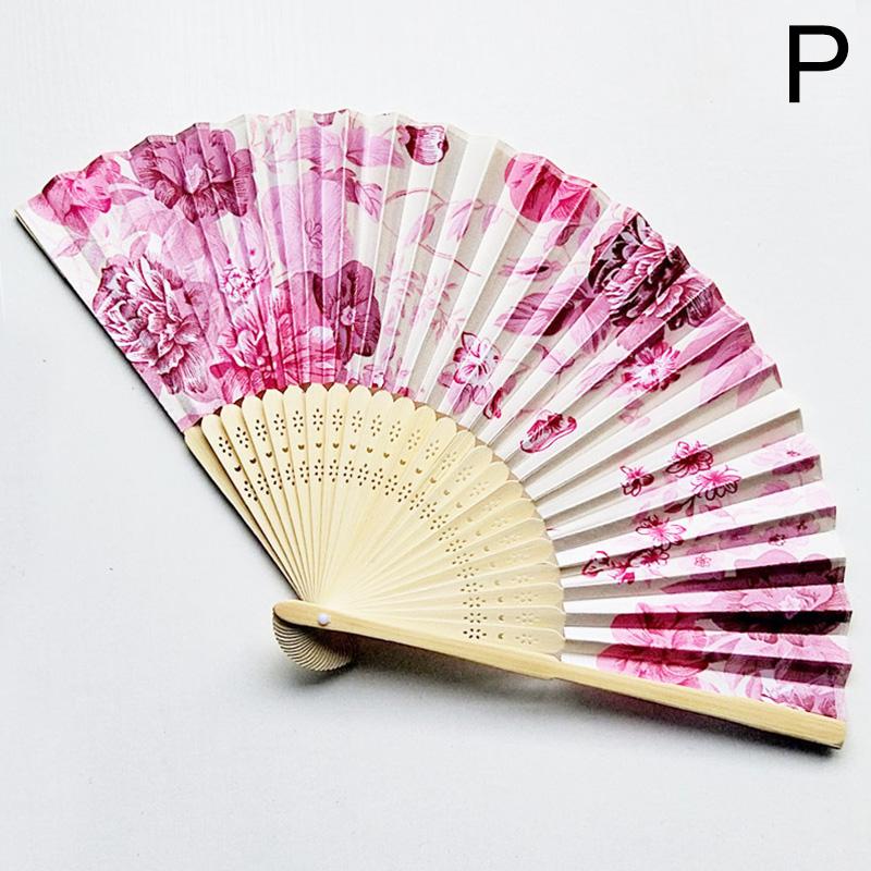 Шелковый веер в китайском японском стиле, складной веер, свадебный веер, художественные подарки, танцевальный ручной веер, винтажный бамбуковый складной ручной веер с цветком