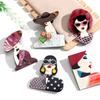 New Fashion Lady Acrylic Brooches for Women Cute Cartoon Glasses Girl Figure Badge Pins Casual Jewelry Clothes Accessories Gift