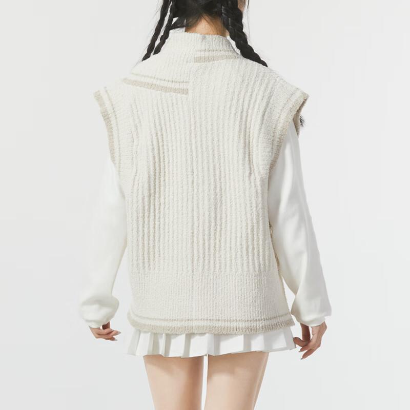 Nike Цветные блоки свободный крой вязаный жилет для женщин топы бежевый FN1887-104