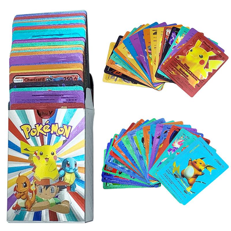 55Pcs Pokemon Cards VSTAR GX EX VMAX MEGA TAG TEAM Energy Trainer Charizard Pikachu Rare Collection Battle Card H35