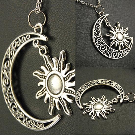 Ожерелье унисекс в форме Луны и Солнца, регулируемое портативное красивое ожерелье унисекс, аксессуары для свиданий