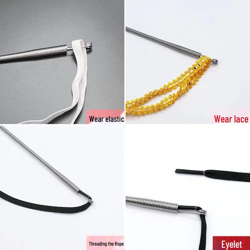 Upgraded Bendable Spring Threading Tool for Eyelets, Elastic Lace, and Waist Cords