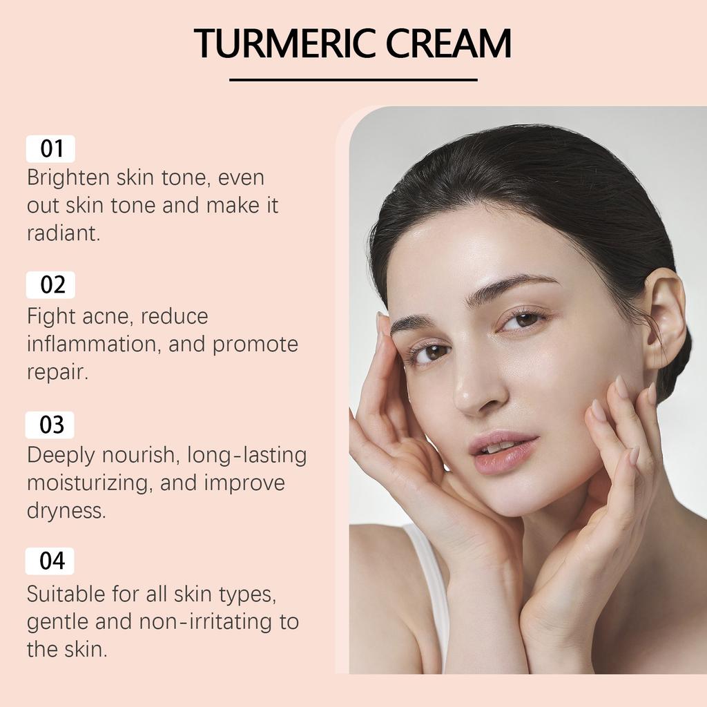 Увлажняющий крем с куркумой осветляет тон кожи, увлажняет и питает ее для ежедневного нежного ухода