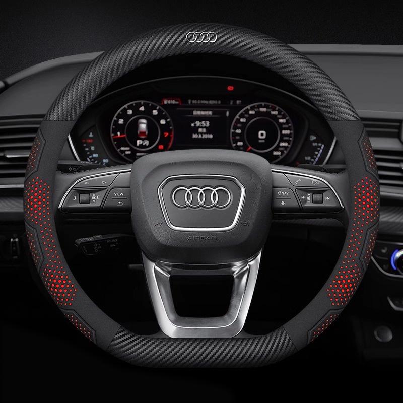 Car Anti-Slip Carbon Fiber Steering Wheel Cover For B SQ5 RSQ5 S3 S4 S5 S6 RS3 RS4 RS5 Q2 Q3 Q5 Q7 Q8 TT A1 A3 A4 A5 A6 A7 A8