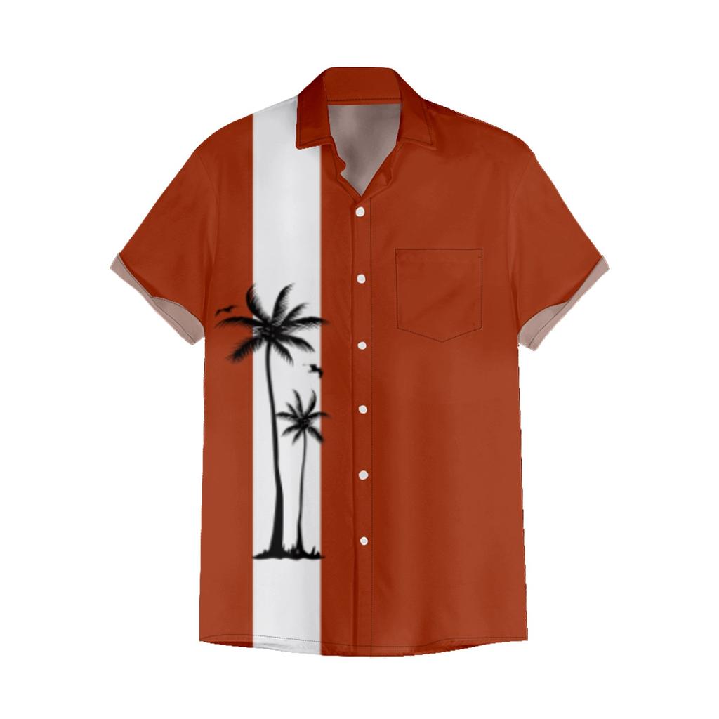 Мужские гавайские рубашки с короткими рукавами и пуговицами с принтом. Мужские повседневные модные рубашки с короткими рукавами.