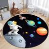 Мультяшный Космос Астронавт Облако Круглый Ковер Прочный Напольный Коврик для Детской Комнаты Игровой Зоны Игривый Космический Тематический Декор Ковер