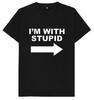 Футболка 'Im with Stupid' Мужской спортивный костюм С принтом букв Летние повседневные топы с коротким рукавом Модная дышащая спортивная одежда