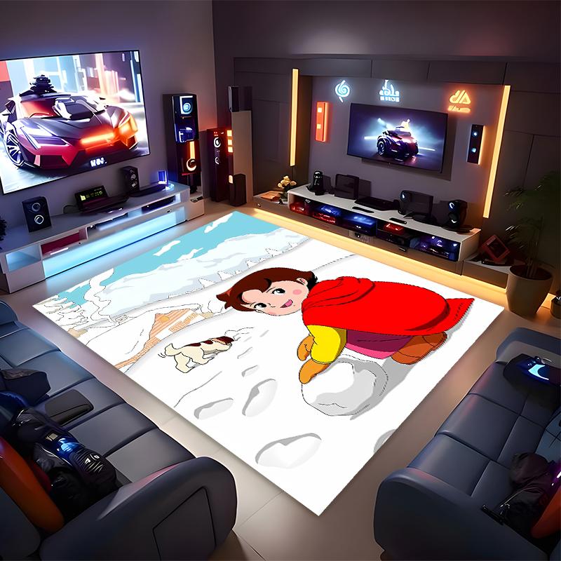 1pc Heidi1 Print Area Rug - Soft, Washable Non-Slip Indoor Mat for Office Chairs, Living Room, Home Office Decorative Rug