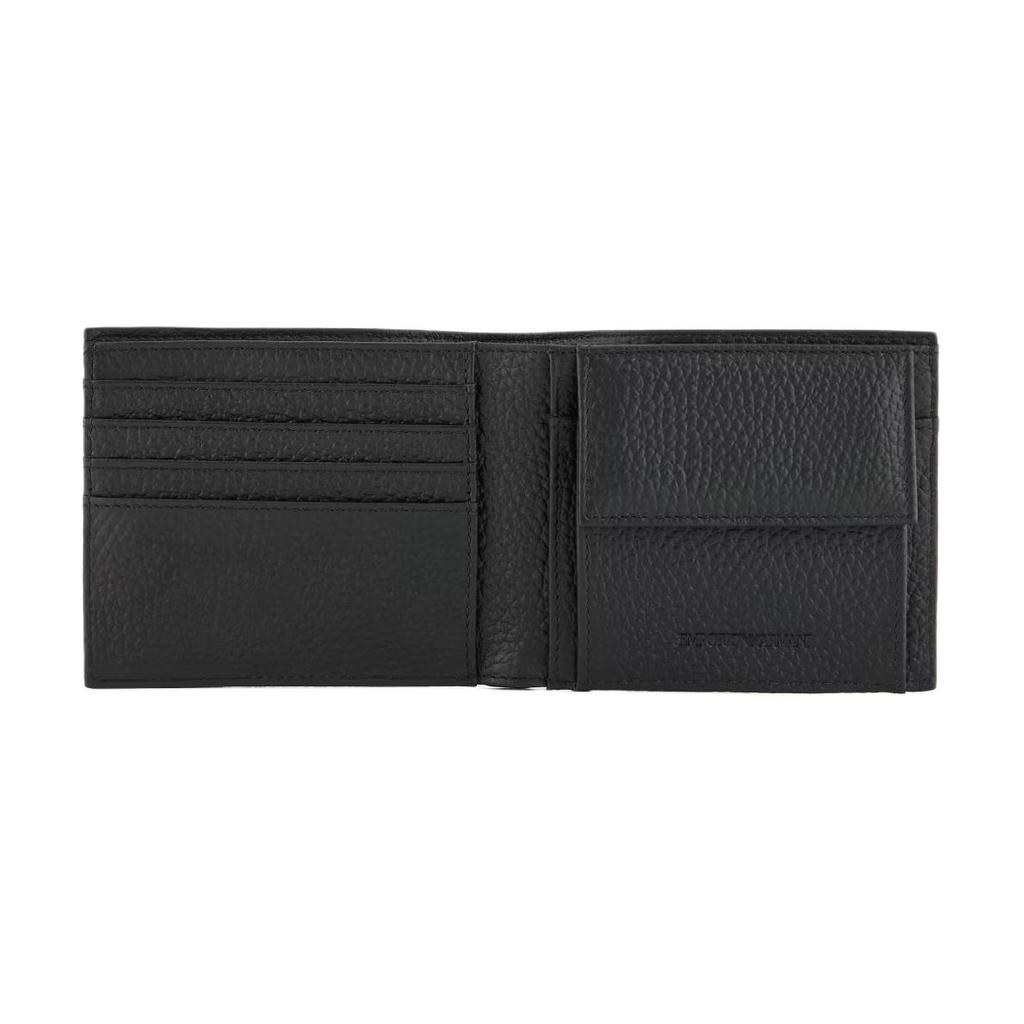 Emporio Armani Кожаный кошелек с принтованным логотипом Унисекс Кошелек Черный EM001741-AF14774-UC001
