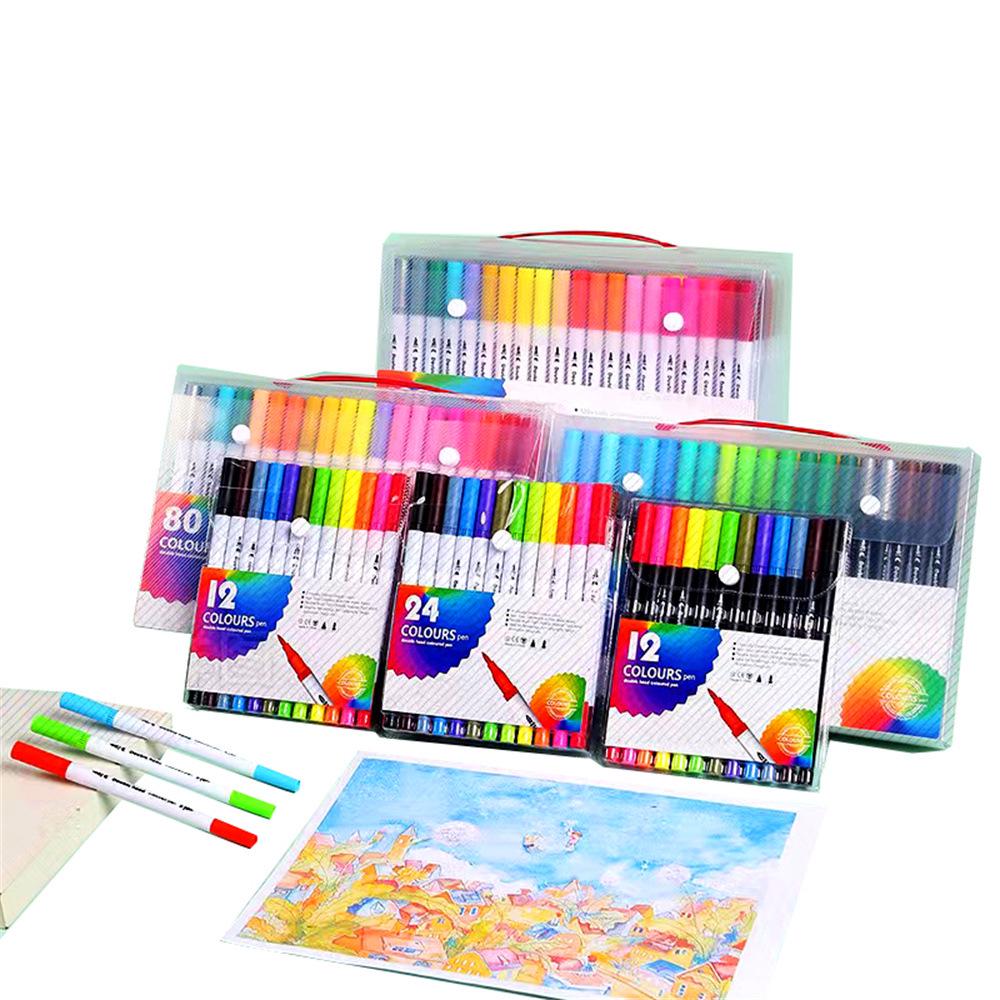 Детские двухсторонние мягкие акварельные ручки - Смываемые, кисти на водной основе