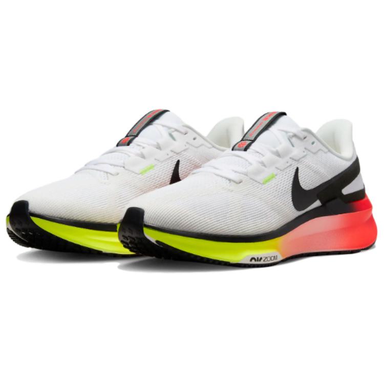 Nike Air Zoom Structure 25 Белые Ярко-Малиновые Мужские Кроссовки Volt Черные HF4913-100