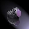 Натуральный камень Розовый Кварц Ручной работы Кольцо из стерлингового серебра 925 пробы Размер 10.25 G4F48
