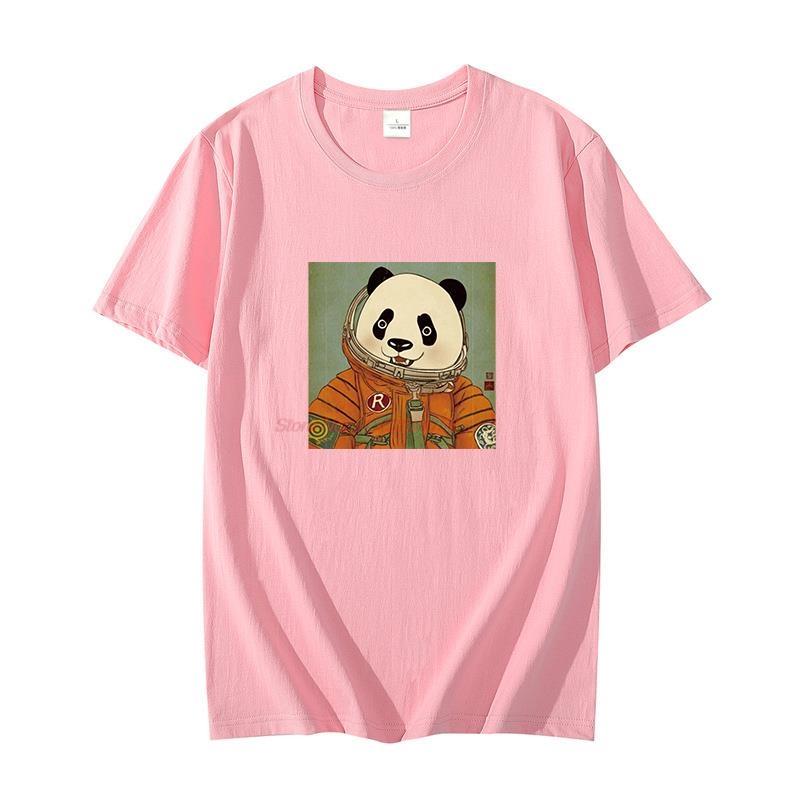 Unisexs Cotton Tshirt Space Panda Harajuku Graphic T Shirts Oneck Tshirt Summer Oversized Tees Tops Unisexs Clothing