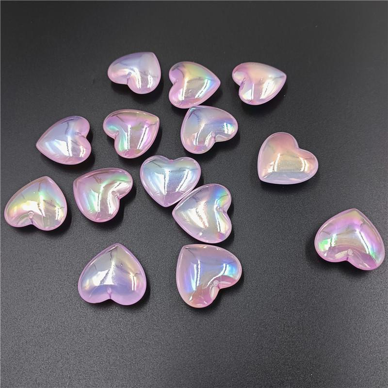 Креативные светящиеся ювелирные аксессуары, свободные бусины желейного цвета, модное ожерелье, персиковое сердце, браслет «сделай сам», материалы ручной работы, Aurora Dazzle 5 шт.