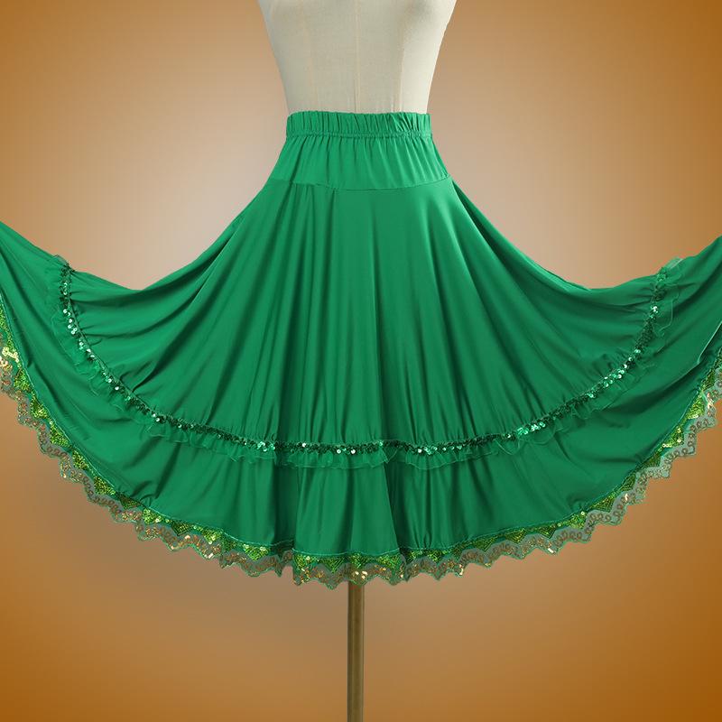 Square Dance Stage Costume: High Waist Ethnic Swing Skirt for Women (Adult, Spring/Summer)