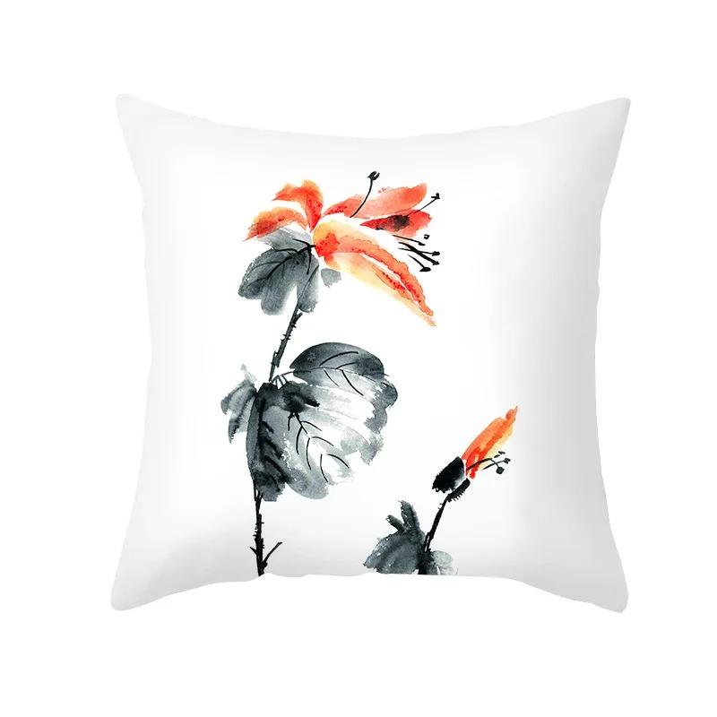 Наволочка с цветочным принтом в виде свежей чернильной краски для офиса, гостиной, автомобиля, украшений, для дома