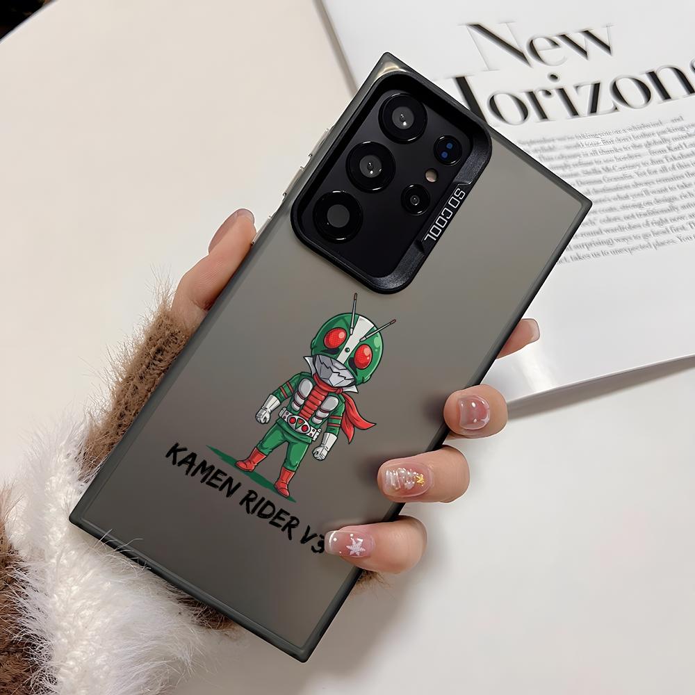 Классический чехол для телефона K-Kamen Rider для Samsung Galaxy S25 Edge S24 S23 S22 S21 S20 Ultra Funda Силиконовый Серебристый Чехол