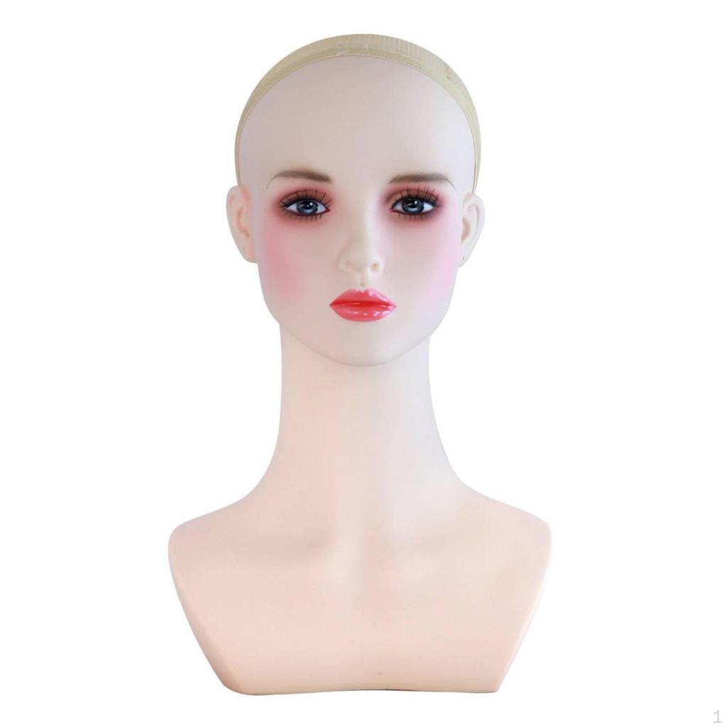 Mannequin Head with Hair Realistic Shoulders Lifelike for